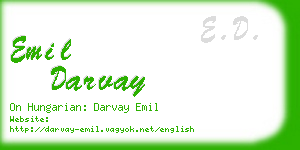 emil darvay business card
